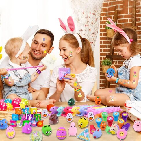 XIMISHOP 73PCS Easter Party Favors Assortment Bulk, Easter Egg Fillers Basket Stuffers Classroom Exchange Gift Prize for kids girls, Easter Pinata Filler Goodie Bags in Saudi Arabia