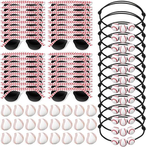 72 Pcs Sportball Party Favors Bulk Serve 24, Sport Glasses Sportball Stress Balls Bracelet Baseball Football Soccer Basketball Sports Club Team Reward Birthday Party Supplies for Women Men in Kuwait