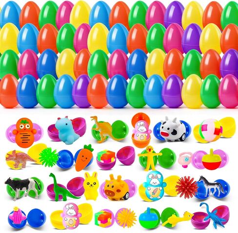 بيض عيد الفصح مملوء بـ 240 قطعة لصيد البيض، 120 بيضة عيد الفصح مملوءة مسبقًا ومحشوة بـ 120 لعبة صغيرة، حشوات سلة هدايا حفلات الأطفال in Kuwait