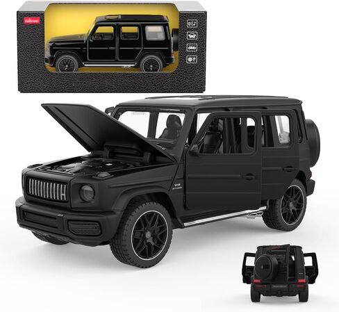 1:32 نموذج سيارات للطرق الوعرة لسيارة Mercedes AMG G63، لعبة سيارة سحب للخلف من سبيكة الزنك G Wagon مع أبواب قابلة للفتح وغطاء للرأس هدية للأطفال والأولاد البالغين، أسود in Kuwait