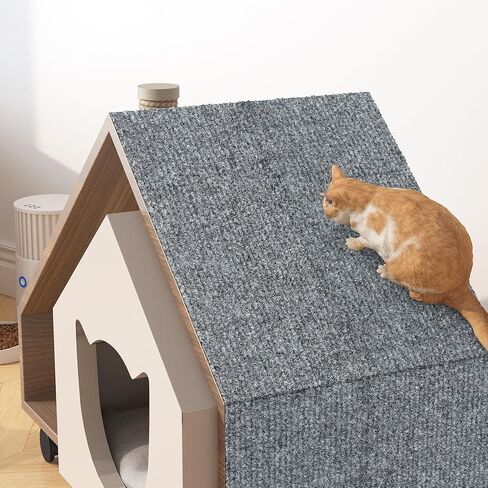 Yenhome Cat Scratch Mat for Wall, Self-Adhesive Anti Cat Scratch Furniture Protector for Couch, Sofa, Wall & Door, 15.7" X 3.94 Ft Grey White Couch Protector from Cat Claws Dogs Claws in Saudi Arabia
