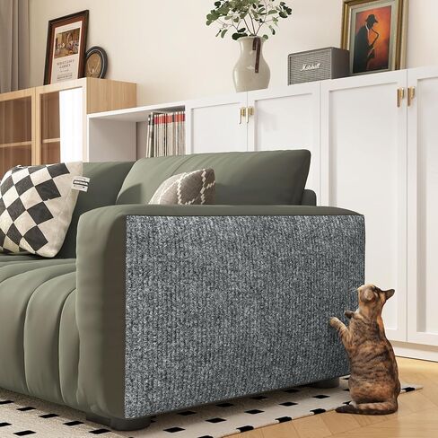 Yenhome Cat Scratch Mat for Wall, Self-Adhesive Anti Cat Scratch Furniture Protector for Couch, Sofa, Wall & Door, 15.7" X 3.94 Ft Grey White Couch Protector from Cat Claws Dogs Claws in Saudi Arabia