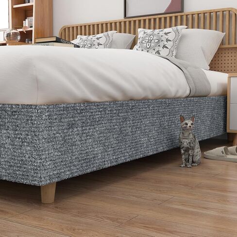 Yenhome Cat Scratch Mat for Wall, Self-Adhesive Anti Cat Scratch Furniture Protector for Couch, Sofa, Wall & Door, 15.7" X 3.94 Ft Grey White Couch Protector from Cat Claws Dogs Claws in Saudi Arabia