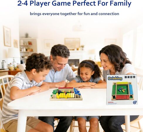 لعبة Shut The Box Dice 4 لاعبين، ألعاب طاولة خشبية للأطفال والكبار، بالإضافة إلى ألعاب الرياضيات للعائلة أو الفصل الدراسي أو الحفلات أو البار (10 أرقام) in Kuwait