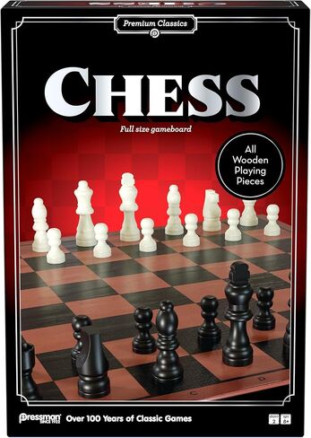 Pressman Premium Classics: Chess | Full-Size Folding Gameboard with Wooden Playing Pieces | 2 Players, Ages 8+ in Saudi Arabia