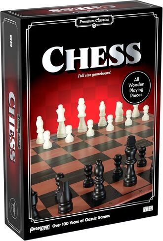 Pressman Premium Classics: Chess | Full-Size Folding Gameboard with Wooden Playing Pieces | 2 Players, Ages 8+ in Saudi Arabia