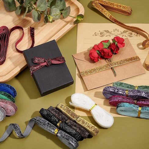 أشرطة ساتان بوليستر لامعة بطول 30 ياردة من بينكريت، شريط مخملي 15 لونًا لتغليف الهدايا والخياطة وتزيين الزفاف in Kuwait