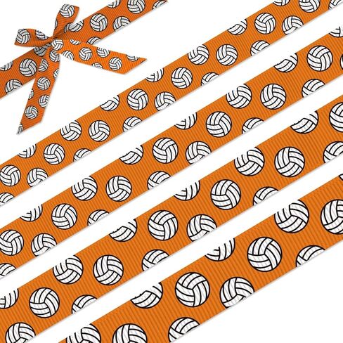 شريط الكرة الطائرة - أشرطة Grosgrain بأربعة مقاسات (3/8"، 5/8"، 7/8"، 1 بوصة)، كل منها بطول 5 ياردات - إكسسوارات فيونكة الشعر DIY، تغليف الهدايا، مستلزمات الحفلات، هدايا الفريق والديكورات الرياضية (أبيض) in Kuwait
