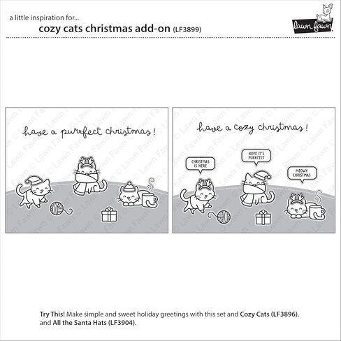 Lawn Fawn LF3899 Cozy Cats Christmas Add-On 2X3 Clear Stamp Set in Saudi Arabia