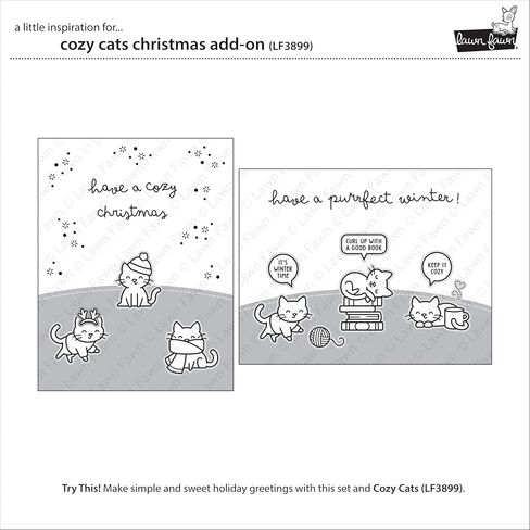 Lawn Fawn LF3899 Cozy Cats Christmas Add-On 2X3 Clear Stamp Set in Saudi Arabia