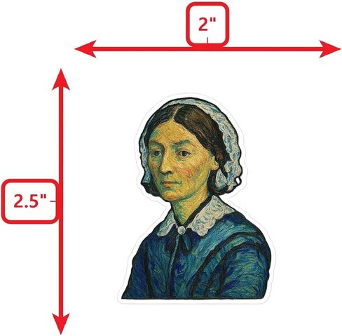 (3 Pack) Florence Nightingale Post-Impressionist Gogh Style Sticker (2.5" x 3.25") in Saudi Arabia