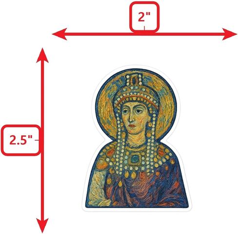 (3 Pack) Empress Theodora in Post-Impressionist Gogh Art Style Sticker (2.5" x 3.25") in Saudi Arabia