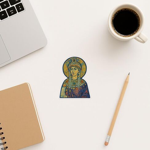 (3 Pack) Empress Theodora in Post-Impressionist Gogh Art Style Sticker (2.5" x 3.25") in Saudi Arabia