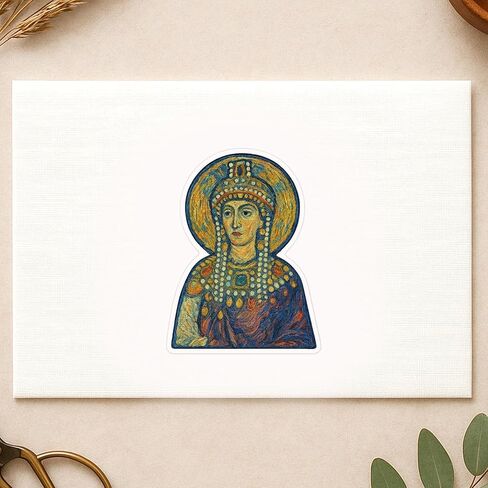 (3 Pack) Empress Theodora in Post-Impressionist Gogh Art Style Sticker (2.5" x 3.25") in Saudi Arabia