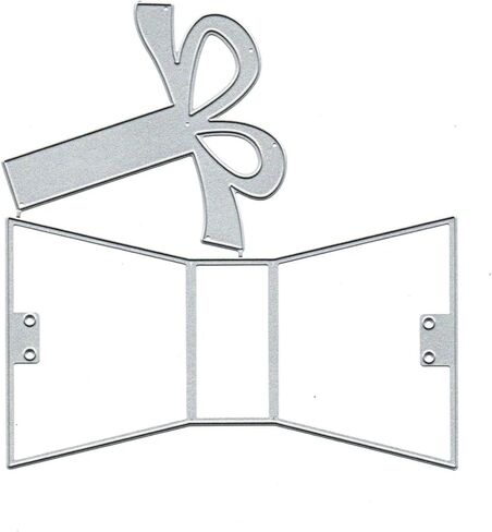 Suds&WH Gift Box Metal Die Cuts,Flower Bow Bowtie Candy Box Square Card Cutting Dies Cut Stencils for DIY Scrapbooking Album Decorative Embossing Paper Dies Card Making, silver in Saudi Arabia