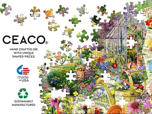 Ceaco - EZ2Hold - Kate Ward Thacker - Animal Garden Party - 1000 Piece Jigsaw Puzzle for Adults - Challenging Puzzle Perfect for Game Nights - Finished Size is 30 x 24 in Saudi Arabia