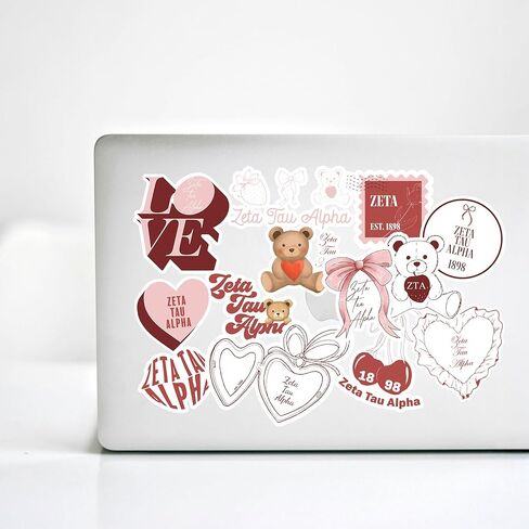 Zeta Tau Alpha - Sticker Sheet - Teddy Bears and Sisterhood Love Theme in Saudi Arabia
