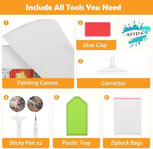 KEYIFA 5D Diamond Art Lady, DIY Diamond Painting Kits for Adults, Round Full Drill, Colorful Flowers Diamonds Dots Mosaic Painting, Crystal Gem Arts Craft for Home Wall Decor 12x16 in in Kuwait