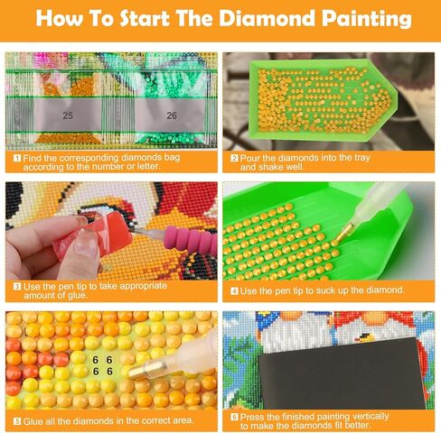 KEYIFA 5D Diamond Art Lady, DIY Diamond Painting Kits for Adults, Round Full Drill, Colorful Flowers Diamonds Dots Mosaic Painting, Crystal Gem Arts Craft for Home Wall Decor 12x16 in in Kuwait