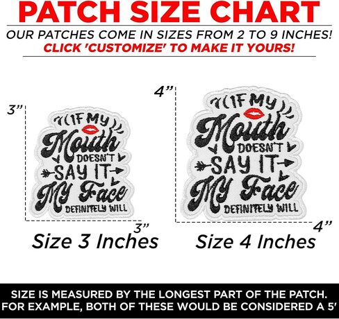 If My Mouth Doesnt Say It My Face Definitely Will Patch Sarcastic Adult Humor Snarky Embroidered Patches for Backpack, Hat, Jackets, Iron On Sew On, Uniform DIY Embroidery PVC Gift Accessories 3 Inch in Saudi Arabia