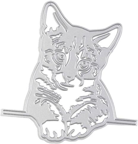 Cute Cat Die Cut for Card Making, Animal Metal Cutting Dies Congratulations Die Cuts Happy Birthday Embossing Stencils Template for DIY Scrap-Booking Decor Wedding Birthday Blessing Card in Saudi Arabia