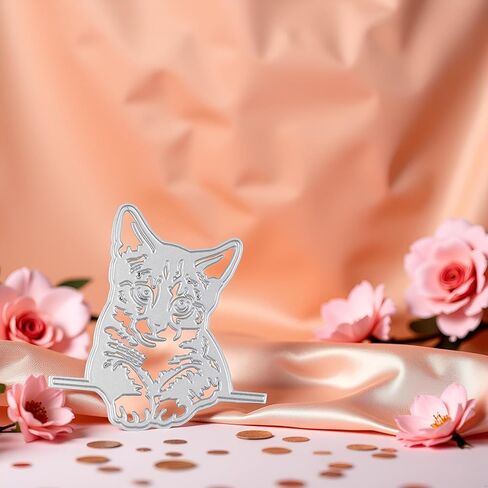 Cute Cat Die Cut for Card Making, Animal Metal Cutting Dies Congratulations Die Cuts Happy Birthday Embossing Stencils Template for DIY Scrap-Booking Decor Wedding Birthday Blessing Card in Saudi Arabia