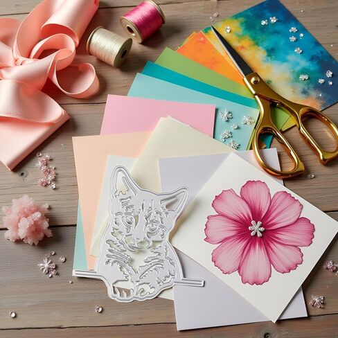 Cute Cat Die Cut for Card Making, Animal Metal Cutting Dies Congratulations Die Cuts Happy Birthday Embossing Stencils Template for DIY Scrap-Booking Decor Wedding Birthday Blessing Card in Saudi Arabia