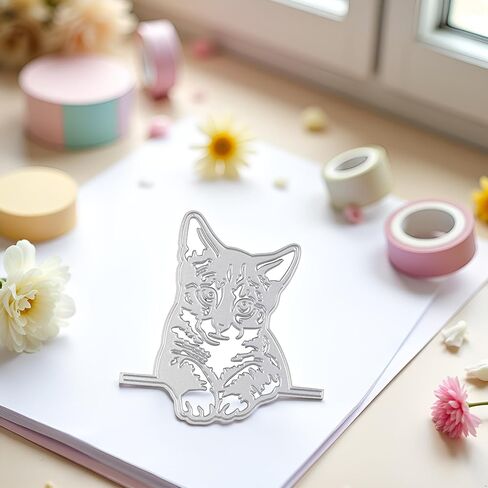 Cute Cat Die Cut for Card Making, Animal Metal Cutting Dies Congratulations Die Cuts Happy Birthday Embossing Stencils Template for DIY Scrap-Booking Decor Wedding Birthday Blessing Card in Saudi Arabia