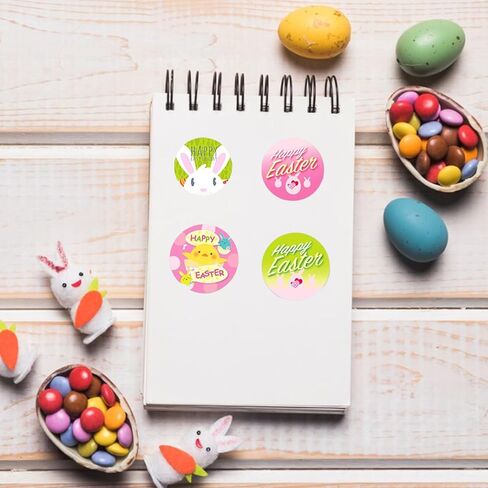 1000pcs Easter Bunny Stickers，Gift Wrapping Decor，Easter Egg Adornment，Basket Decoration Accessory in Saudi Arabia