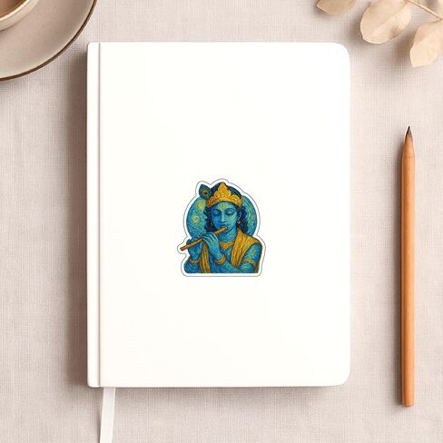 (3 Pack) Krishna in Post-Impressionist Gogh Style Sticker (2.75" x 3.25") in Saudi Arabia