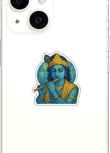 (3 Pack) Krishna in Post-Impressionist Gogh Style Sticker (2.75" x 3.25") in Saudi Arabia