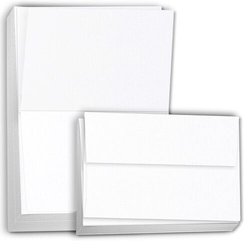 Hamilco Linen textured Cardstock Paper 80lb Cover Blank Note Cards 4.5" x 6.25" A6 Folded Card 100 Pack in Saudi Arabia