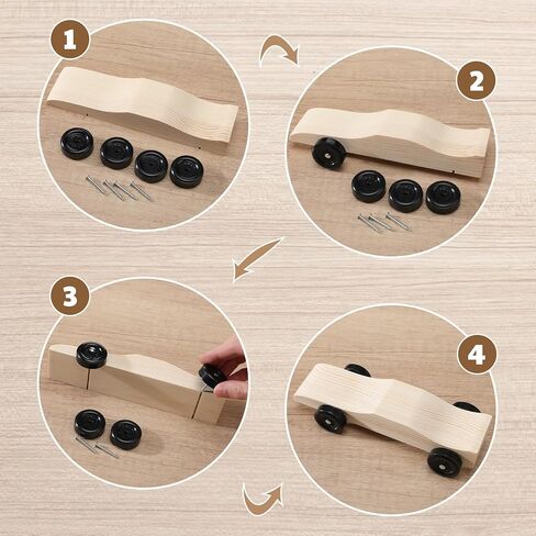 6 Sets Derby Car Kits Bulk Pre-Cut Derby Muscle Car Body with Pre-drilled Axle Holes for Easy Insertion, Wooden Cars Kits with Wheels and Axels for Beginners, Racer in Saudi Arabia