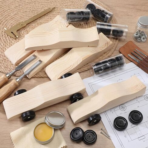 6 Sets Derby Car Kits Bulk Pre-Cut Derby Muscle Car Body with Pre-drilled Axle Holes for Easy Insertion, Wooden Cars Kits with Wheels and Axels for Beginners, Racer in Saudi Arabia