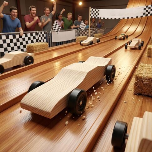 6 Sets Derby Car Kits Bulk Pre-Cut Derby Muscle Car Body with Pre-drilled Axle Holes for Easy Insertion, Wooden Cars Kits with Wheels and Axels for Beginners, Racer in Saudi Arabia