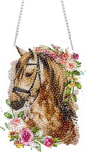 EMIEAUFG Gnome Flower Diamond Art Hanging Kit for Adult, 5D Special Shaped Rhinestone & Double Sided Acrylic, Diamond Art Pendants DIY Ornament for Windows Home Garden in Saudi Arabia