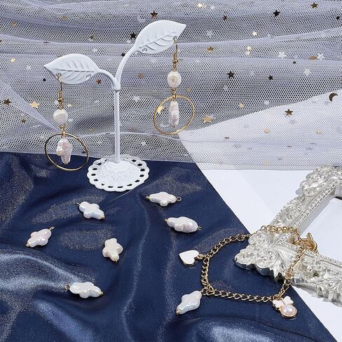 SUNNYCLUE 1 Box 10Pcs Pearl Cross Charm Easter Charms Bulk Natural Pearls White Crucifix Shape Small Pendants with Gold Brass Ball Ring for Jewelry Making Necklaces Earrings DIY Craft Accessories in Saudi Arabia