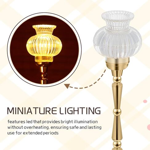 Milisten 1:12 Scale Mini Dollhouse Floor Lamp: Led Battery Operated Miniature Lighting for Dollhouse Accessories - Table Lamp for Miniature Decor in Saudi Arabia