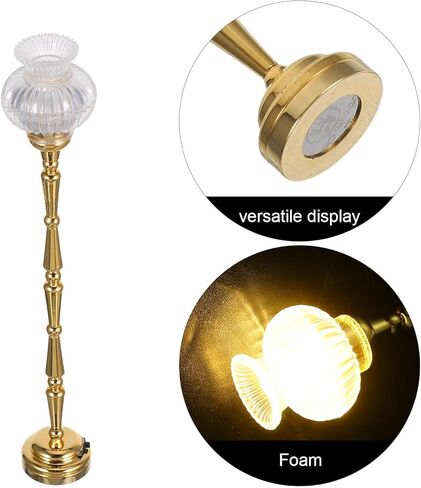 Milisten 1:12 Scale Mini Dollhouse Floor Lamp: Led Battery Operated Miniature Lighting for Dollhouse Accessories - Table Lamp for Miniature Decor in Saudi Arabia
