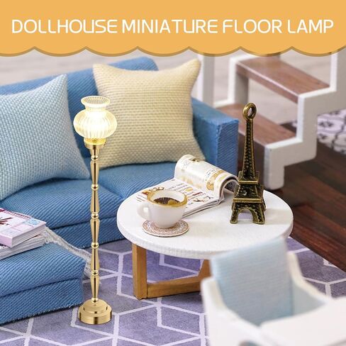 Milisten 1:12 Scale Mini Dollhouse Floor Lamp: Led Battery Operated Miniature Lighting for Dollhouse Accessories - Table Lamp for Miniature Decor in Saudi Arabia