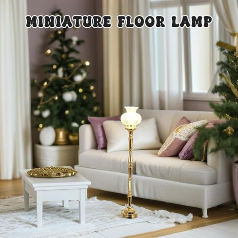 Milisten 1:12 Scale Mini Dollhouse Floor Lamp: Led Battery Operated Miniature Lighting for Dollhouse Accessories - Table Lamp for Miniature Decor in Saudi Arabia