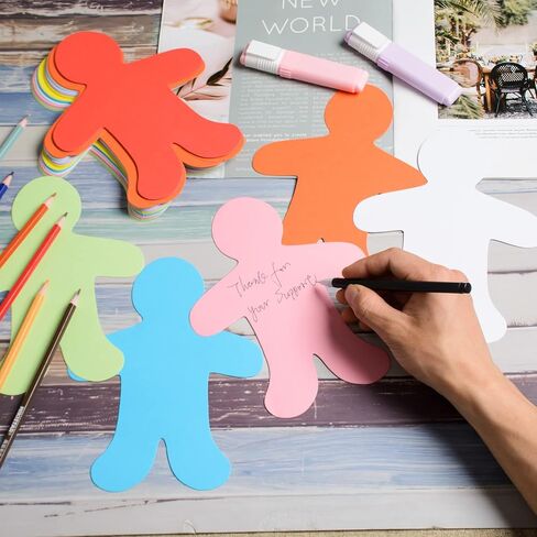 72 Assorted Color Paper People Shape Cutouts - Blank Creative Cut-Outs for Kids DIY Craft Art Project Home School Classroom Decorations in Saudi Arabia