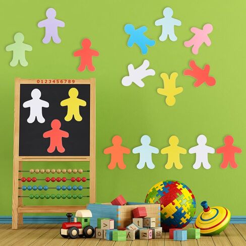 72 Assorted Color Paper People Shape Cutouts - Blank Creative Cut-Outs for Kids DIY Craft Art Project Home School Classroom Decorations in Saudi Arabia