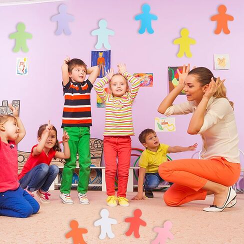 72 Assorted Color Paper People Shape Cutouts - Blank Creative Cut-Outs for Kids DIY Craft Art Project Home School Classroom Decorations in Saudi Arabia