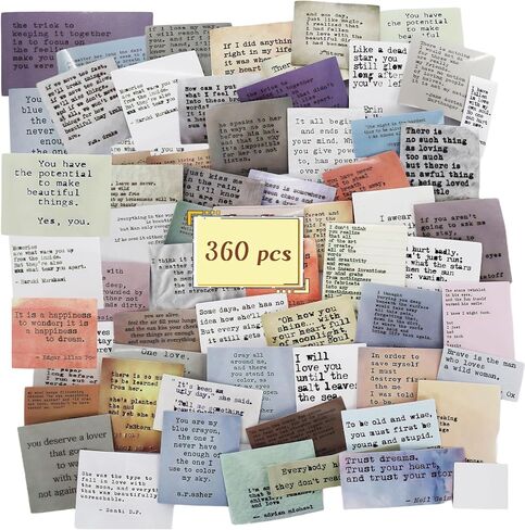 360 Pcs Inspirational Quote Stickers,120 Kinds(3 Pieces of Each),Retro Stickers,Scrapbooking Supplies,Suitable for Diary, Water Bottle,Phone Case,DIY Craft Making in Kuwait