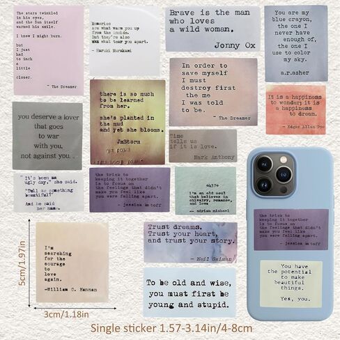 360 Pcs Inspirational Quote Stickers,120 Kinds(3 Pieces of Each),Retro Stickers,Scrapbooking Supplies,Suitable for Diary, Water Bottle,Phone Case,DIY Craft Making in Kuwait