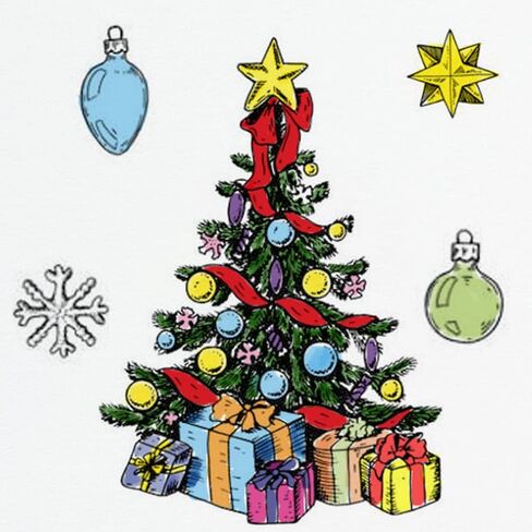 Father Christmas Tree Clear Stamps for Card Making and Photo Album Decorations, Santa Claus Rubber Stamps Christmas Bulb Silicone Stamp Seal for Christmas DIY Scrapbooking in Saudi Arabia