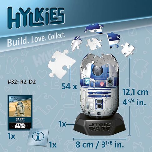 Ravensburger Hylkies: Star Wars Collectible Figures to Assemble Yourself - Figure #32 - R2-D2 - Build, Fall in Love, Collect - Mini Figures for Fans of Star Wars in Saudi Arabia