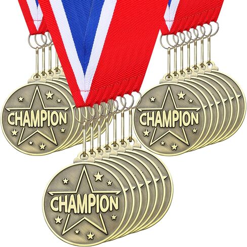 30 Pcs 2'' MVP Award Medals Bulk with Neck Ribbons Gold Champ Trophy Most Valuable Player for Adults Games Sports Events Party Prizes Football Baseball Soccer Basketball Softball MVP Gift in Saudi Arabia