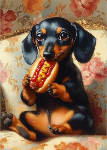 CEOVR Dachshund Diamond Art Kits for Adults, Dog Full Drill Diamond Painting Dots Gem Art, Adult Crafts Kits Arts and Crafts, Wall Decor for Home Office 12x16in in Saudi Arabia